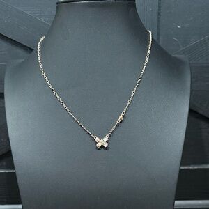 Goldstone butterfly necklace with earrings set